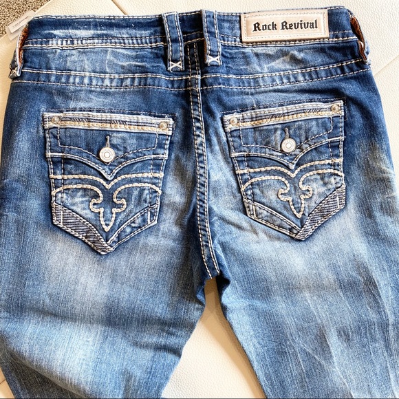 Rock Revival Distressed Lang Boot Stretch Jeans - Picture 11 of 13